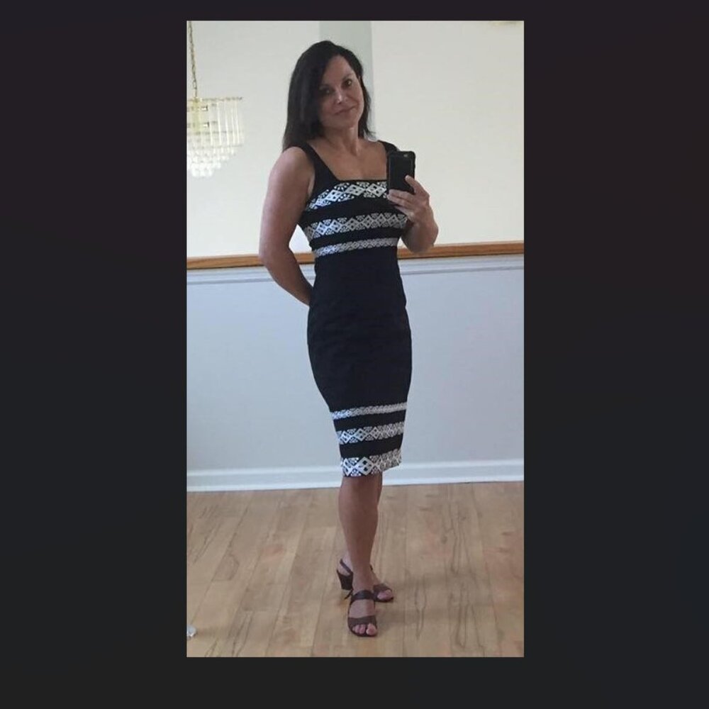 White House Black Market  Black/White Dress